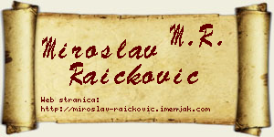 Miroslav Raičković vizit kartica